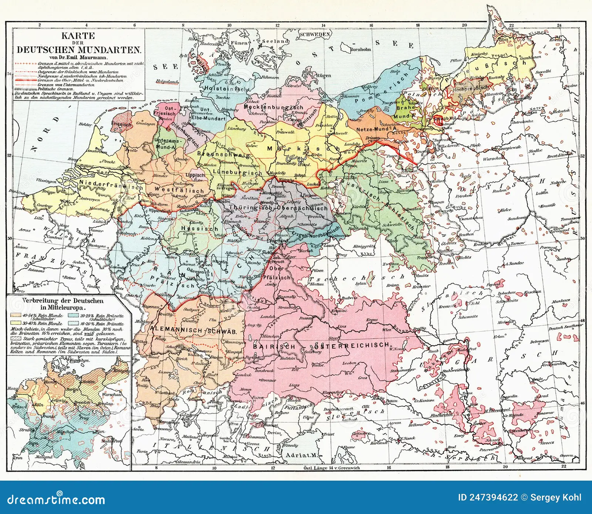 Карта диалектов 1910 года