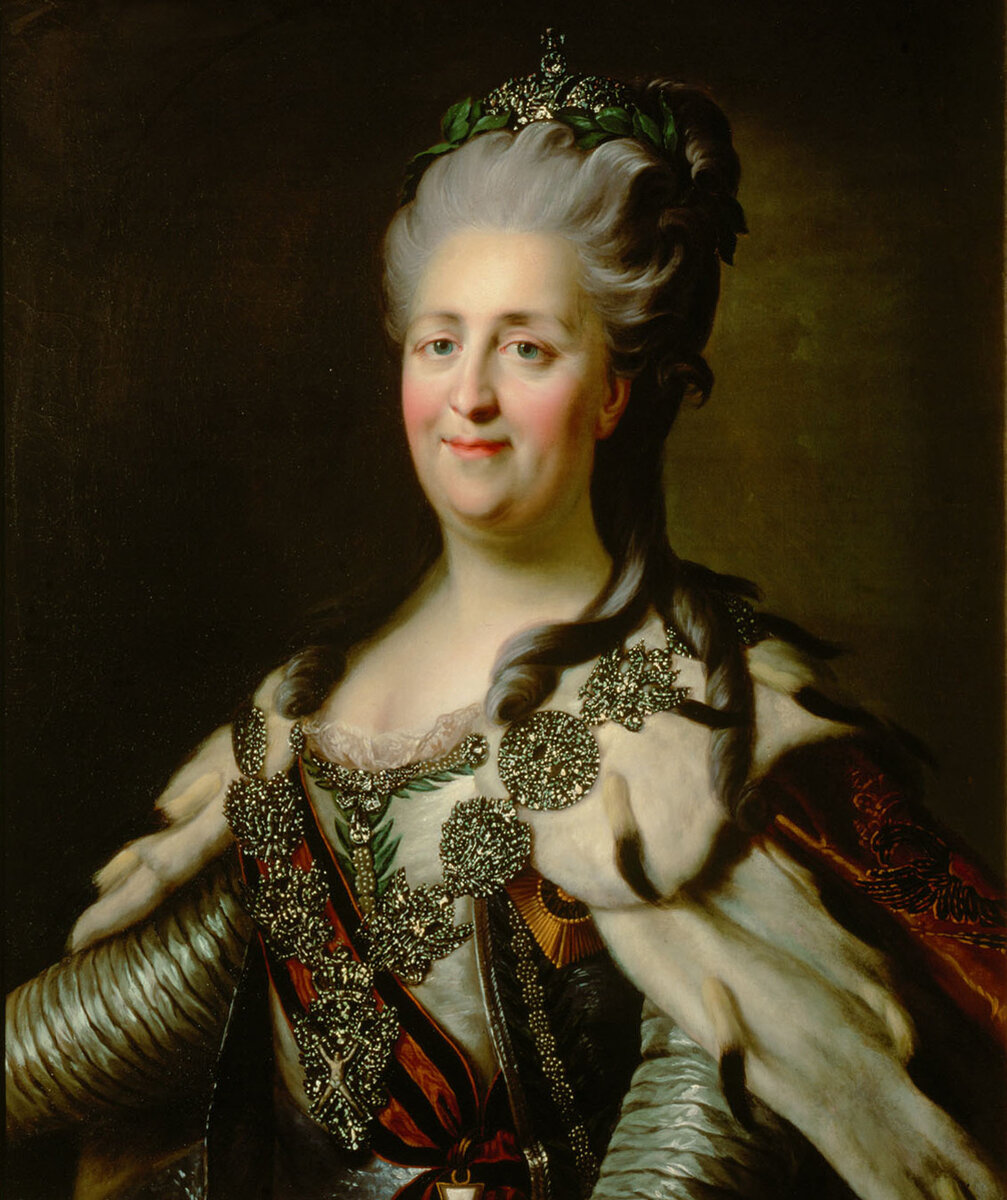 Царица Екатерина II (1729-1796) России, в парадных одеждах. 
