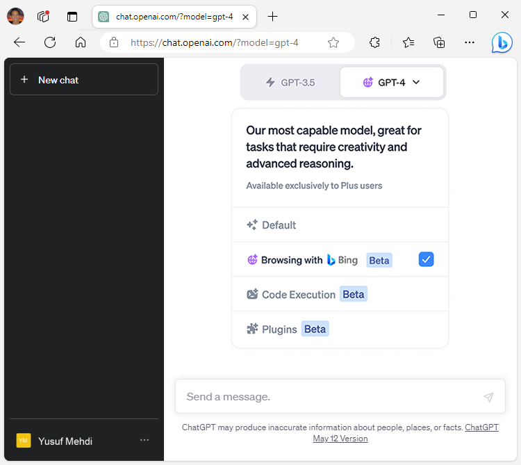 Изображение: Microsoft. Интеграция поисковой системы "Microsoft Bing" в чат "ChatGPT" компании "OpenAI".