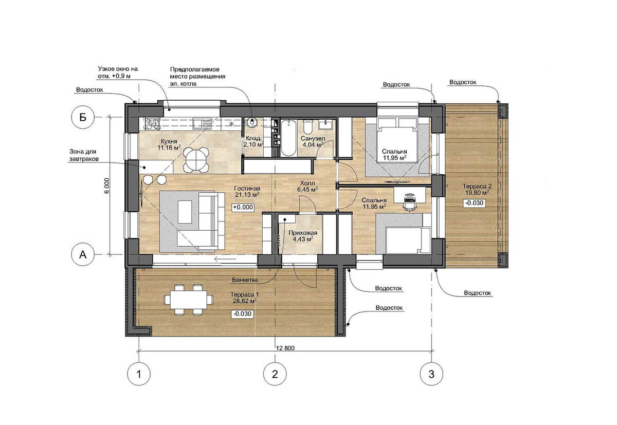Дизайн квартиры студии 30 кв.м. Фото планировок. Как ограничить спальню от кухни