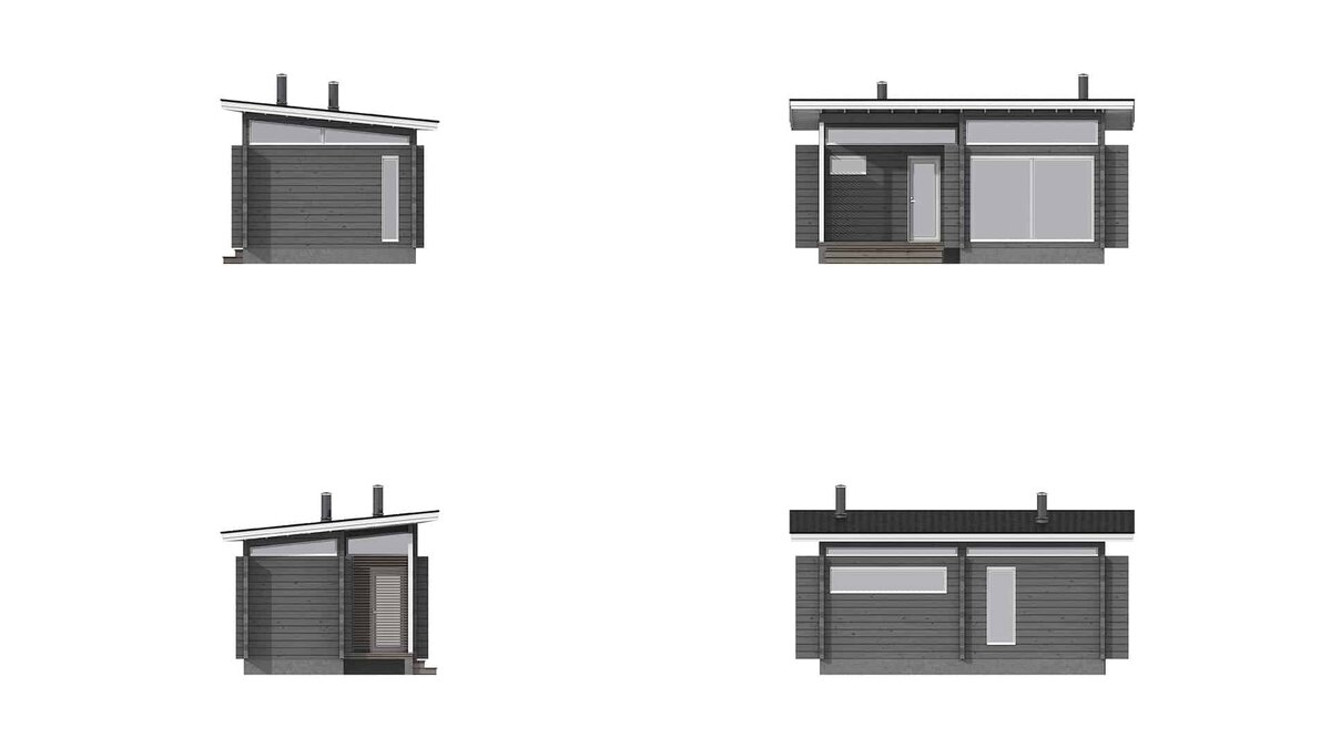 Одноэтажная баня, площадью 25 м2 В комплектацию проекта небольшой бани входит комната отдыха с мини-кухней, открытая терраса и парное отделение.-2
