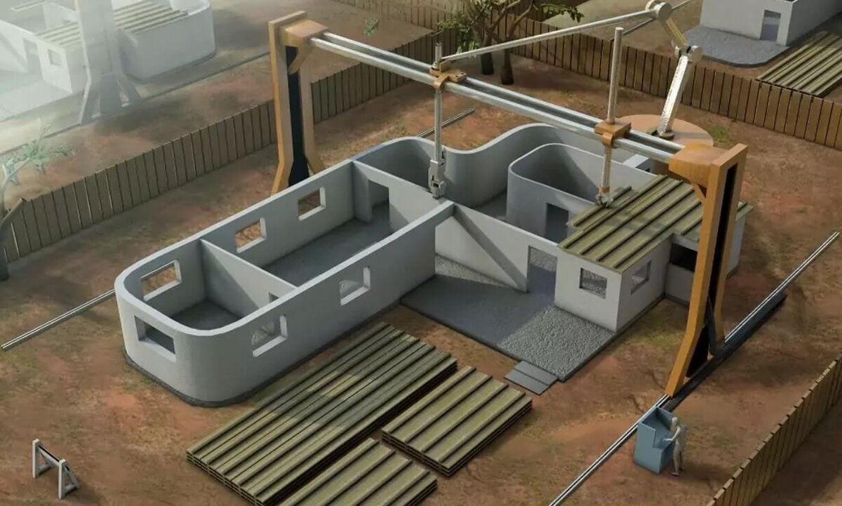    Строительные 3D-принтеры выглядят по-разному, вот один из вариантов. Источник: sculpteo.com