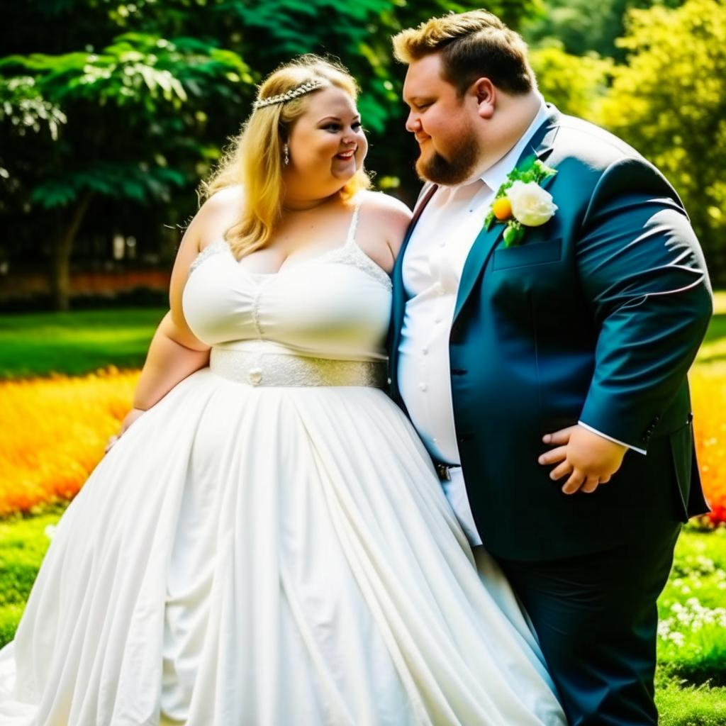 не знаю, почему нейросеть считает, что "красивый жених" = "толстый жених", а шесть пальцев это вообще ерунда)