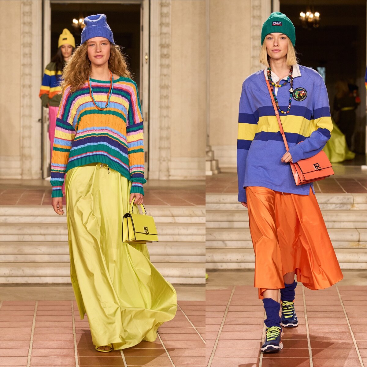 Яркая горизонтальная полоска и колорблокинг в коллекции Ralph Lauren (фото www.vogue.ru) 