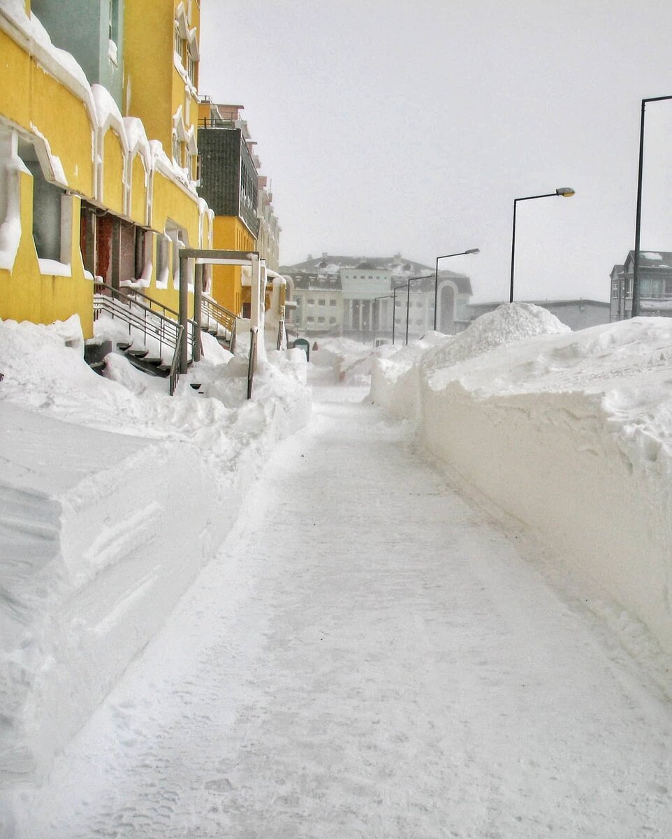 Лёгкие сугробы в Анадыре