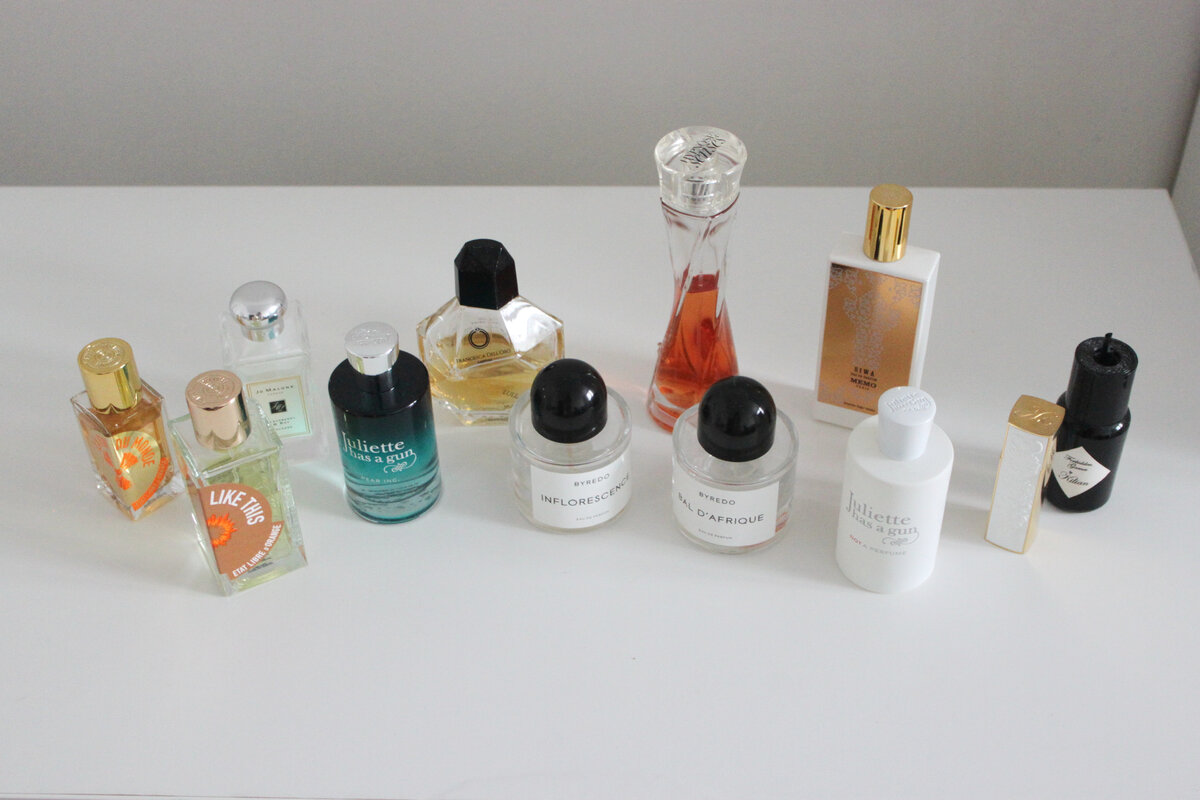 Мои флаконы, полный и не очень. Почти все любимые.