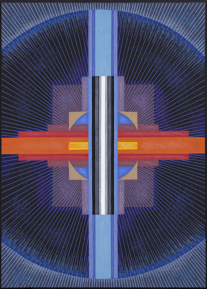 5 Крест №3. 1972 Вариант работы 1968 года. Картон, темпера. 70×50  Предоставлено: Московский музей современного искусства - ММОМА.
