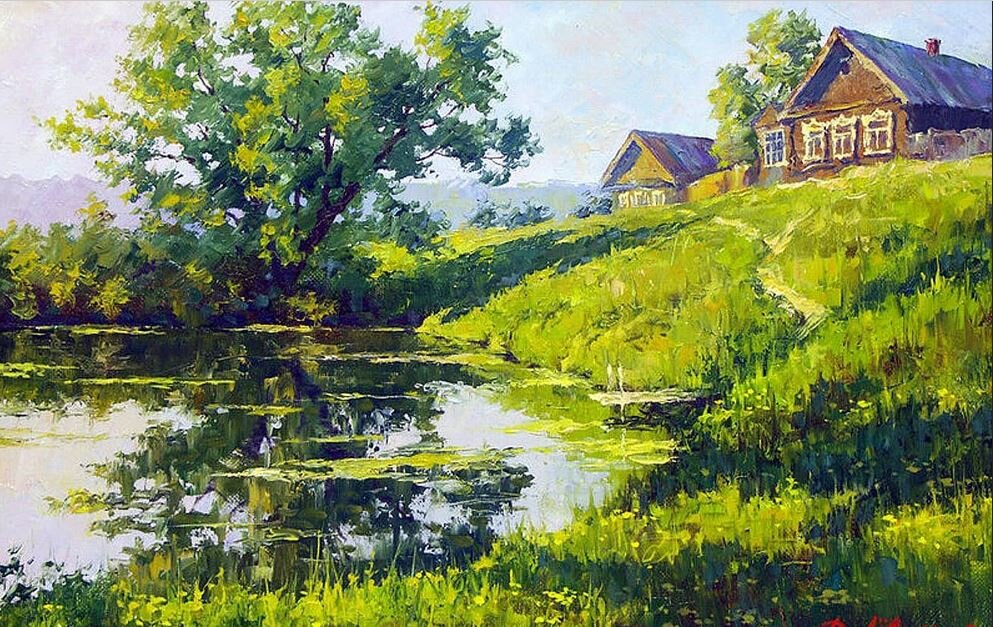 Лёвин Дмитрий Ильич. Тихое утро. Холст, масло.