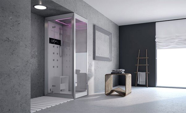 Пример закрытой душевой кабины для ванной комнаты