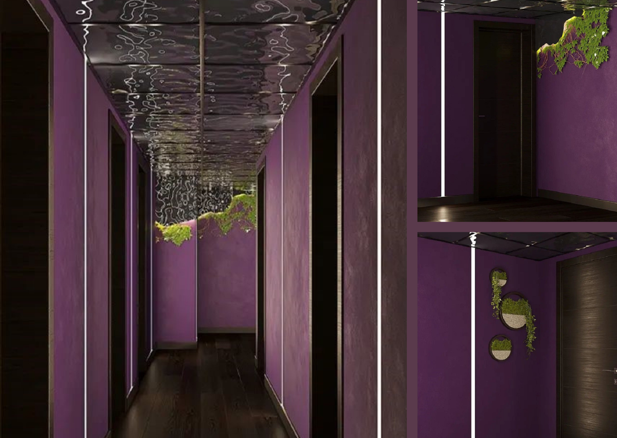 Дизайн-проект тайского спа-салона, зона коридора, дизайнер Екатерина Костюк (Санкт-Петербург), выпускница школы дизайна интерьера Катерины Дубровской 