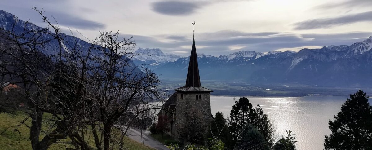 GLION. ПАНОРАМНЫЙ ВИД НА ЖЕНЕВСКОЕ ОЗЕРО