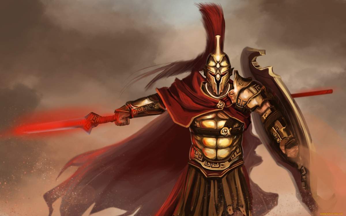 Арес - бог войны. Коллаж из игры God of War