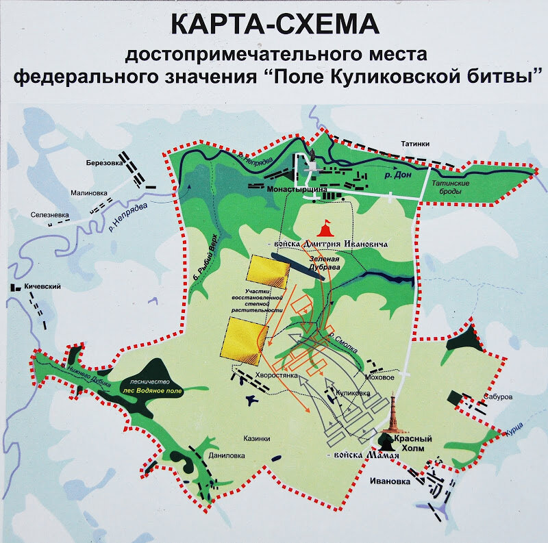 Карта тульского Куликова поля