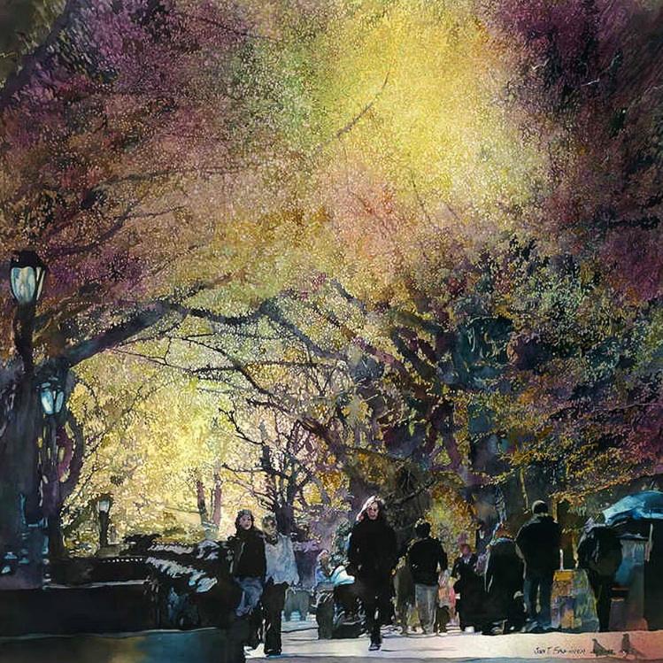 Солнечный свет. Бумага, акварель. John T. Salminen