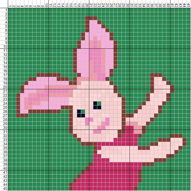 Схема "Пяточок" 45*45 клеточек 