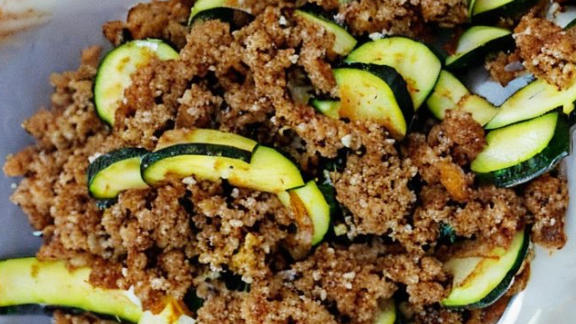 К фаршу добавляем нарезанный кабачок