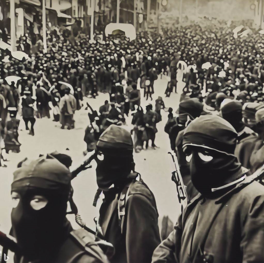 Группа бандитов заблокировала дорогу на выходе из города