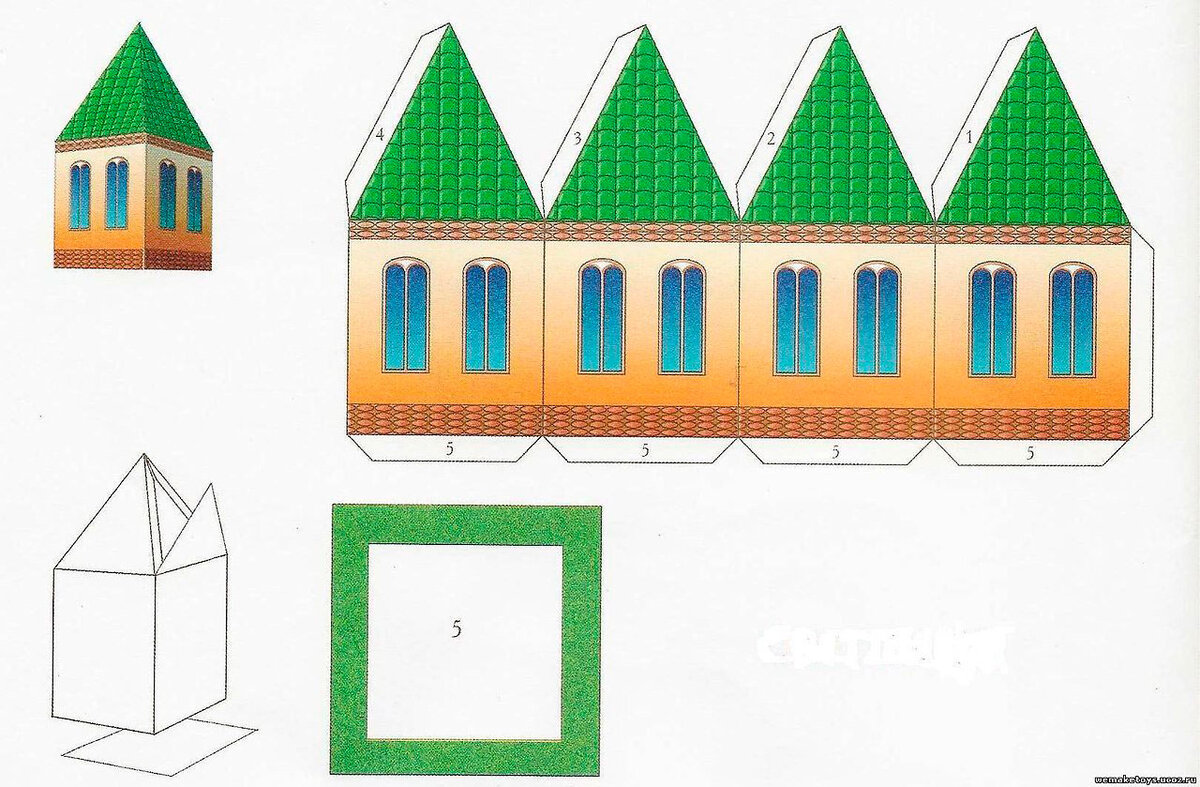 Домик из бумаги своими руками макет, распечатать шаблоны бумажных домиков