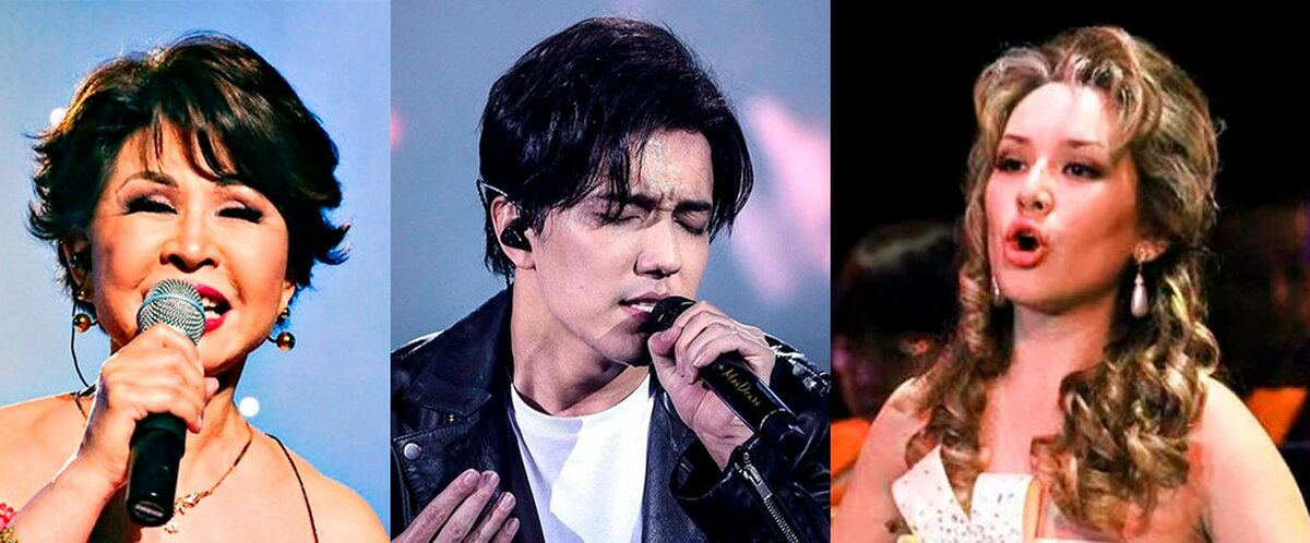 РОЗА РЫМБАЕВА, ДИМАШ КУДАЙБЕРГЕН, МАРИЯ МУДРЯК. КОЛЛАЖ "ФЕРГАНЫ"