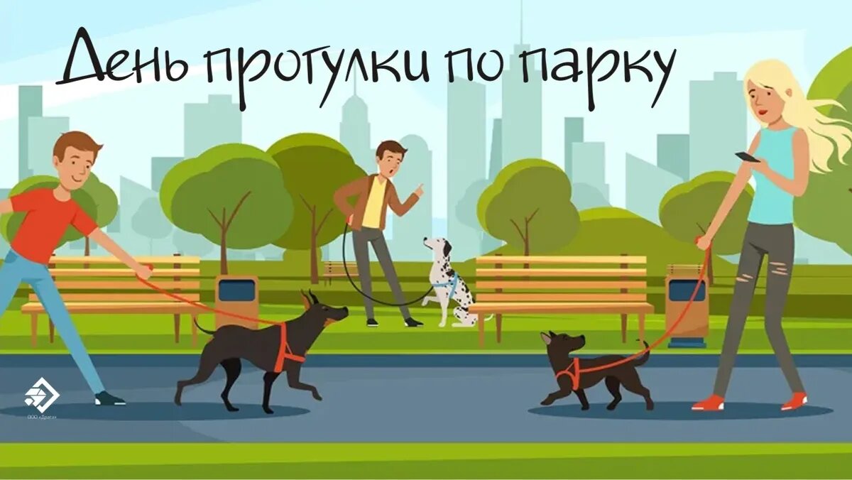 The dog likes the park. Прогулка иллюстрация. Иллюстрации парк и люди. Человек с собакой в парке. Гулять в парке вектор.