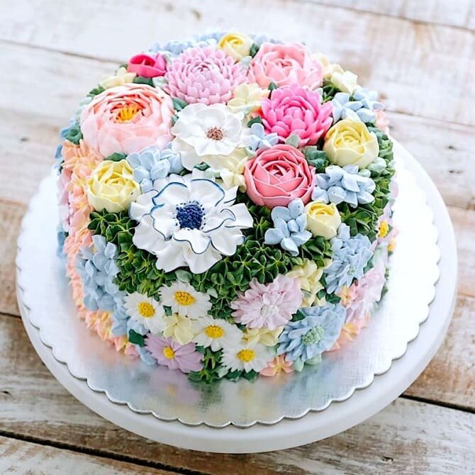 С днем рождения торт и цветы - 80 фото