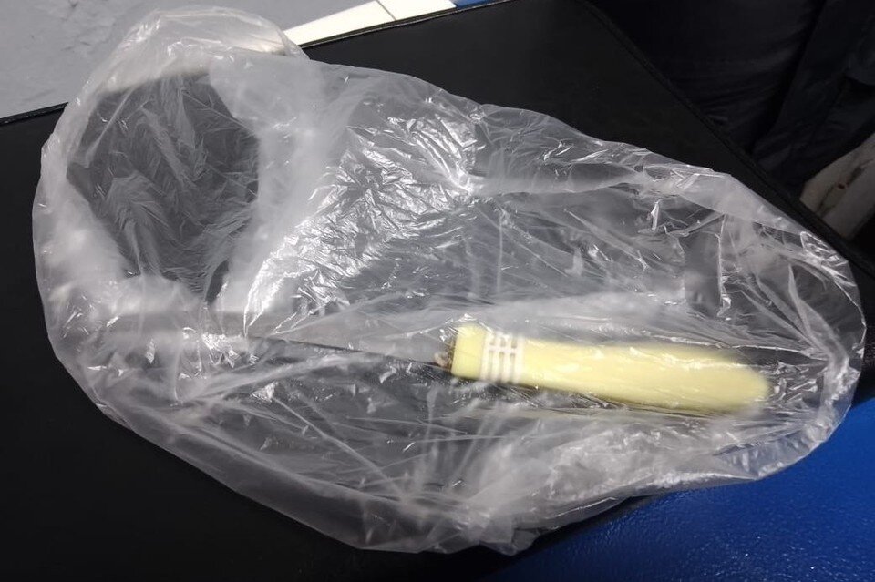     В качестве орудия преступления дебошир выбрал кухонный нож. Фото: пресс-служба УМВД по Рязанской области.