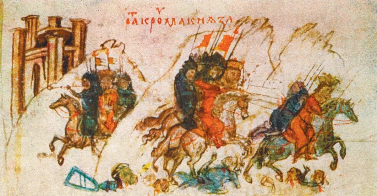 Битва при Вырбишском проходе в 811 году (миниатюра из Манасиевой летописи)