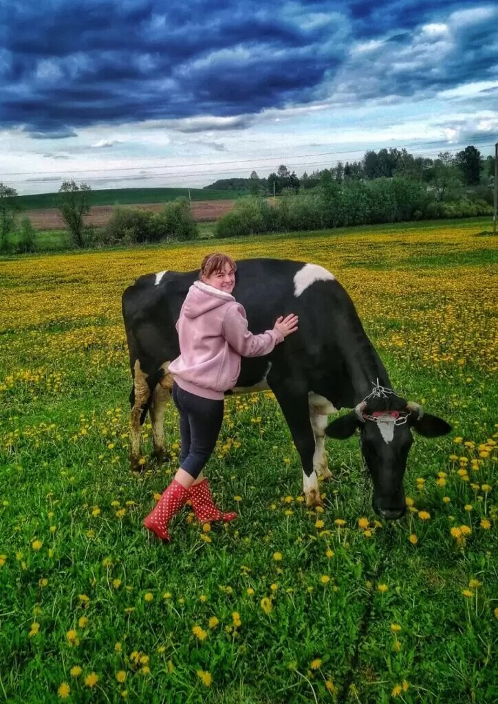 Многих коровок из своего маленького стада Анастасия и Александр спасли от участи быть отданными на бойню. В хороших руках буренки расцвели и дают качественное молоко для экопродукции