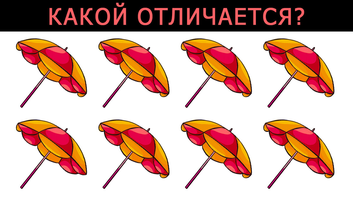 Только один зонт имеет отличия