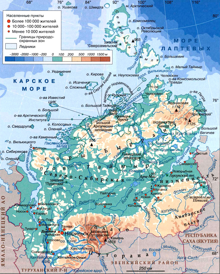 Карта Таймыра