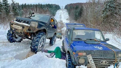 НЕОЖИДАННЫЙ финал НИВЫ против Suzuki Jimny испытание в снегу на бездорожье