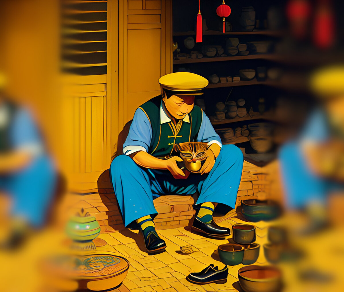 Старый сапожник и его кот