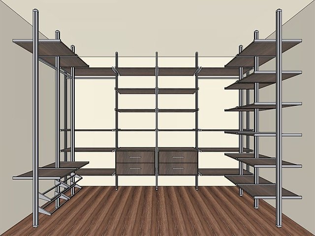 Конструктив гардеробной стеллажной системы 