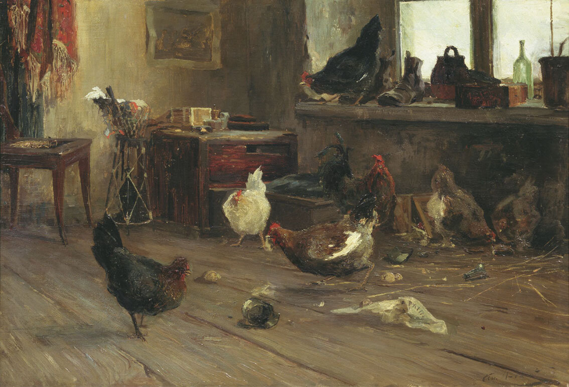 "Куры", Г.А. Ладыженский, середина 1870-х. Третьяковская галерея, Москва.