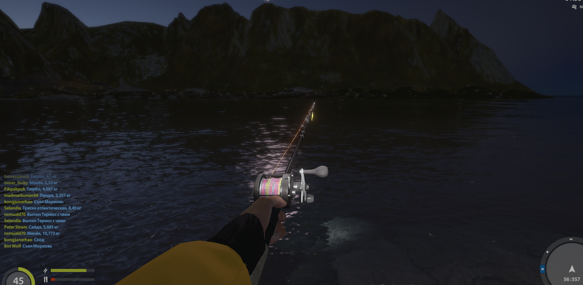 56 557 заброс на максимум спуск до дна и джиг