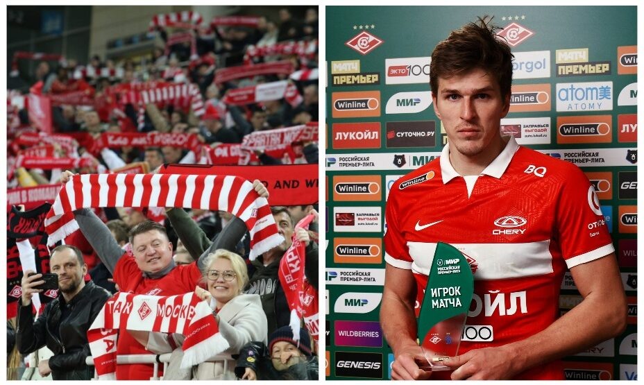    Александр Соболев получил приз лучшего игрока матча. Фото: ФК «Спартак»