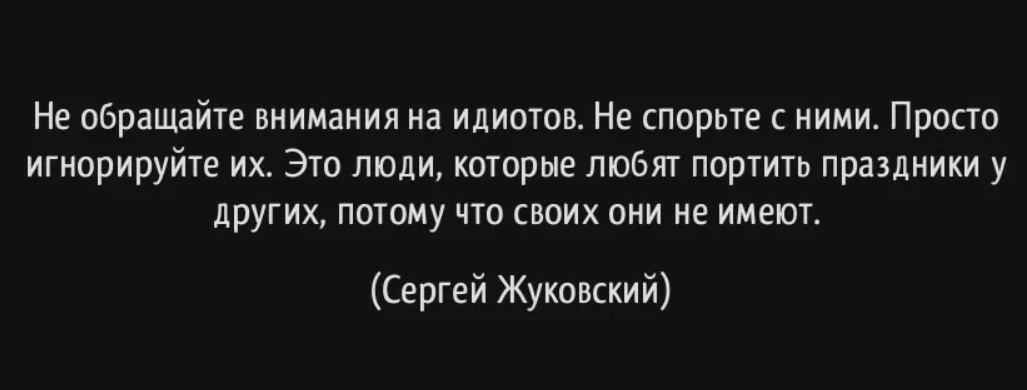 Не обращайте внимание на идиотов