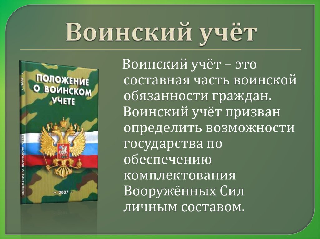 Воинский учет картинки для презентации