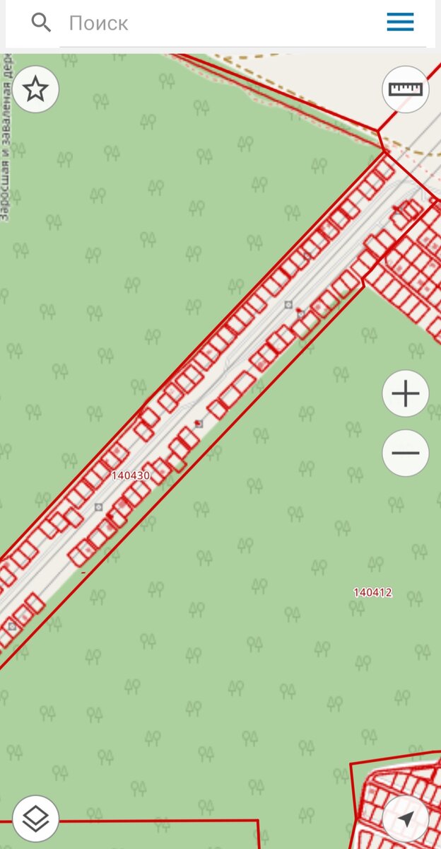 Так на кадастровой карте выглядят ЗУ под ЛЭП