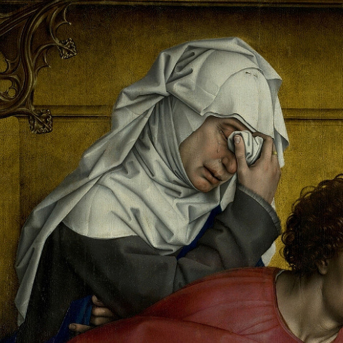 Мария Клеопова. Фрагмент картины «Снятие с креста» Рогир ван дер Вейден. ок. 1435–1440