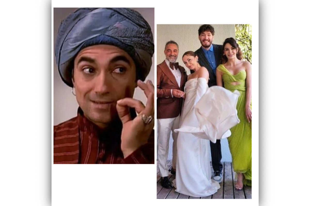 Свадьба Турецкого актера Селима Байрактара и Эмиль Каракёс. Свидетели Эбру Шахин и её муж Джеди Осман.фото с Яндекса