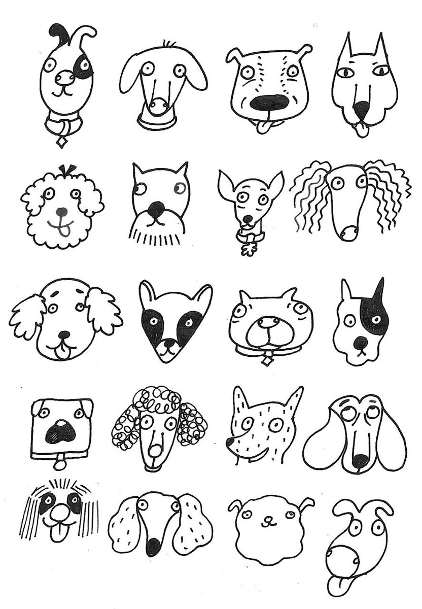 дудл портреты собачек