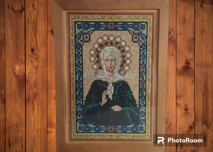 Алмазная мозаика | Работа автора | Икона Святой Матрёны | Фото автора