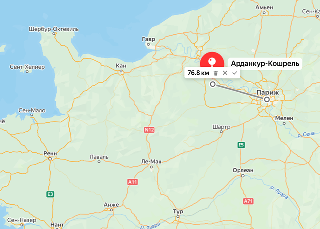 Расположение коммуны Арданкур-Кошрель. Яндекс.Карты
