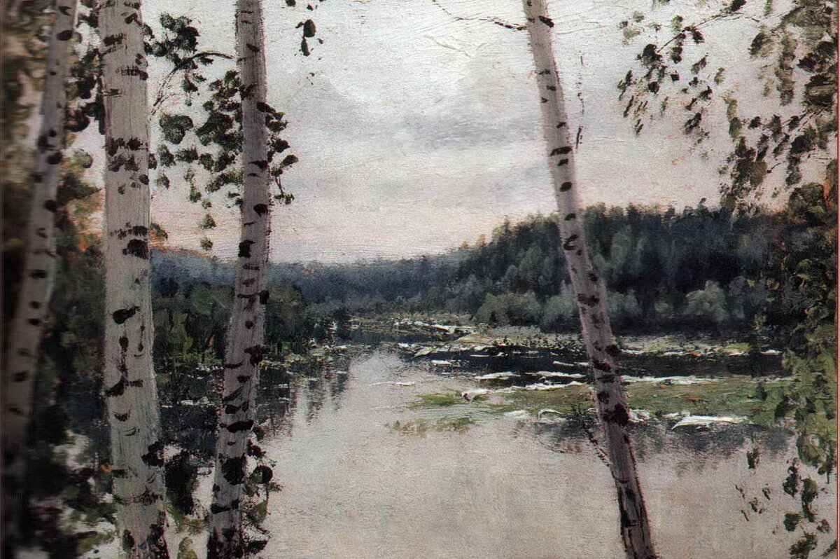 Пейзаж с березами