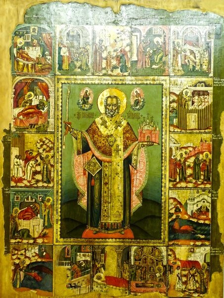 Икона «Никола Можайский в житии». Фото 2015 г.
 Выставляется в Художественном музее Переславля-Залесского.