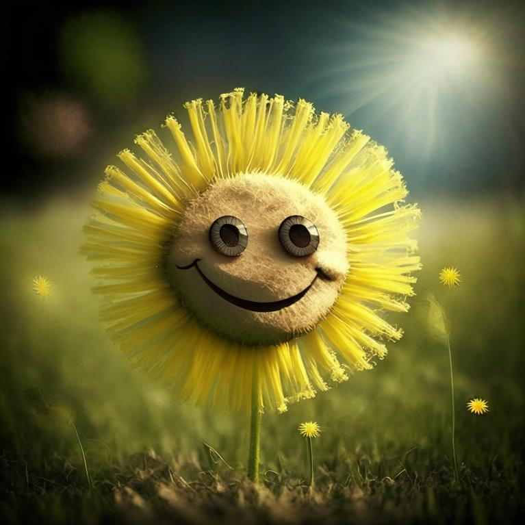 смайлик одуванчика который сделала нейросеть