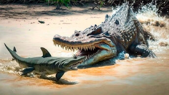 Монстр из глубин! Гребнистый крокодил: самый большой хищник, способный плавать в море!