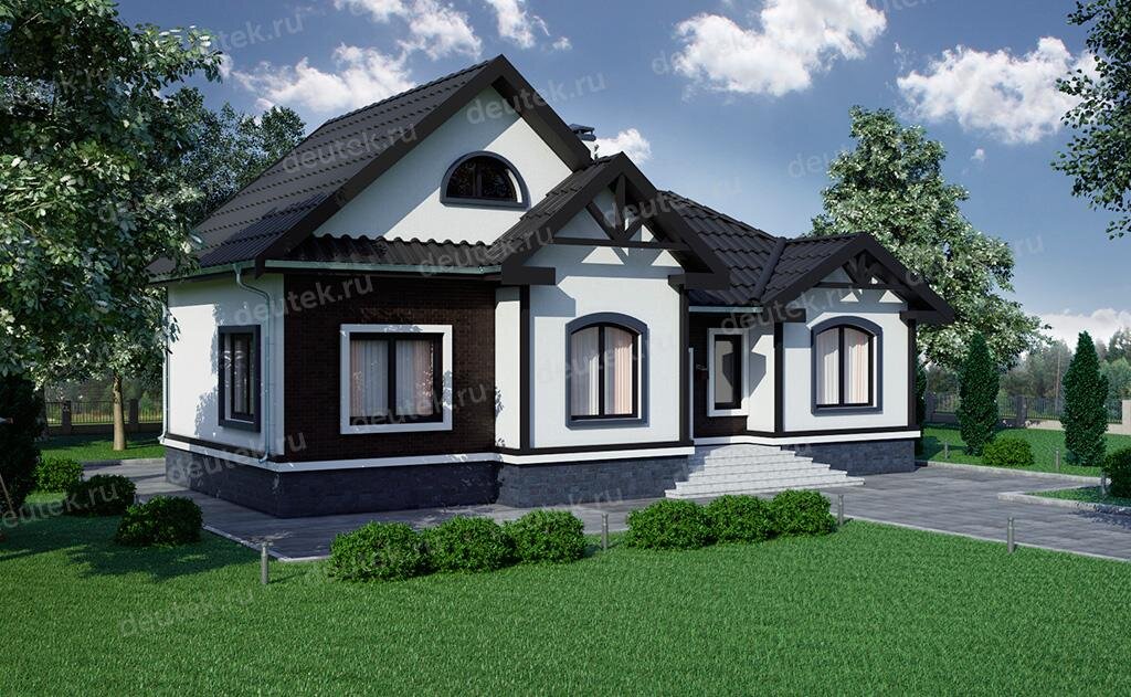 Проект дома 148 м2 из газобетона с мансардой - DT0599