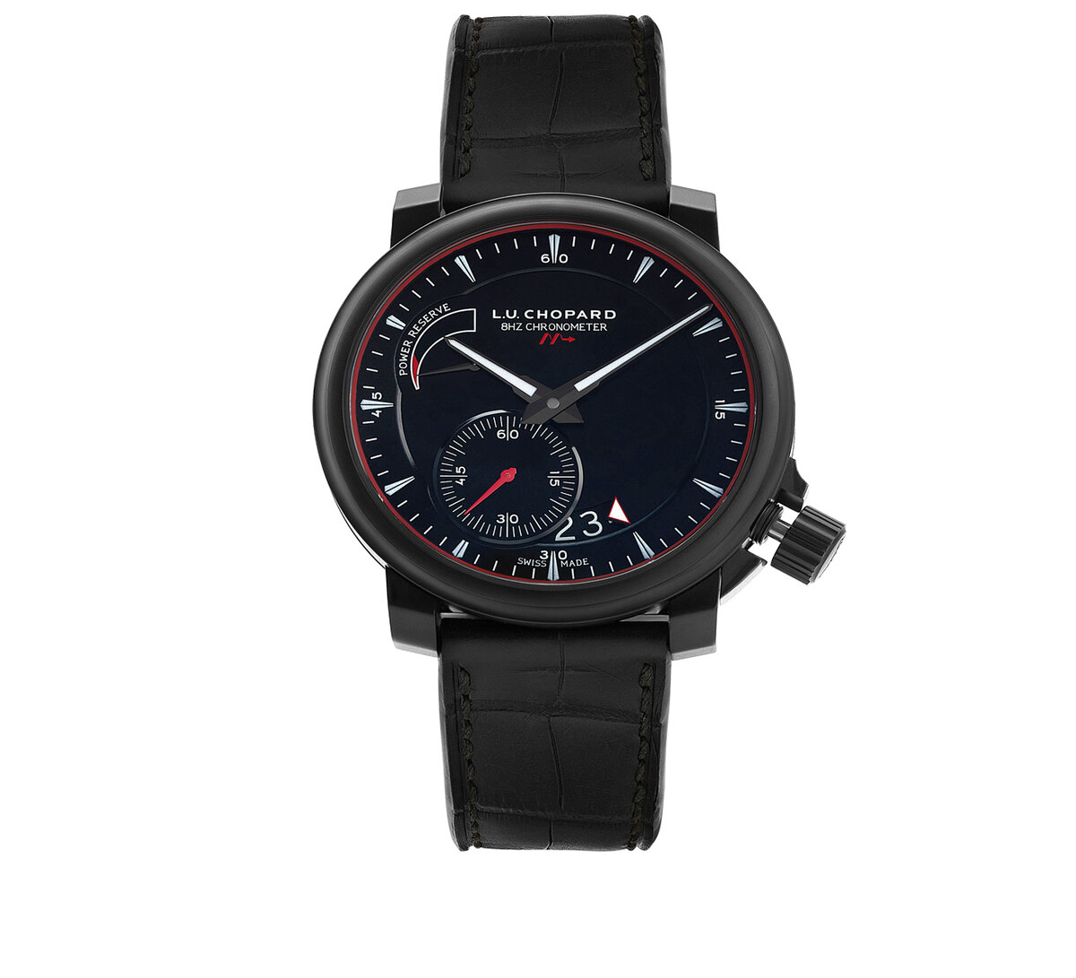 Часы Chopard L.U.C Tech 8HF Power Control в 42 мм корпусе из титана и керамики с индикатором запаса хода и указателем даты